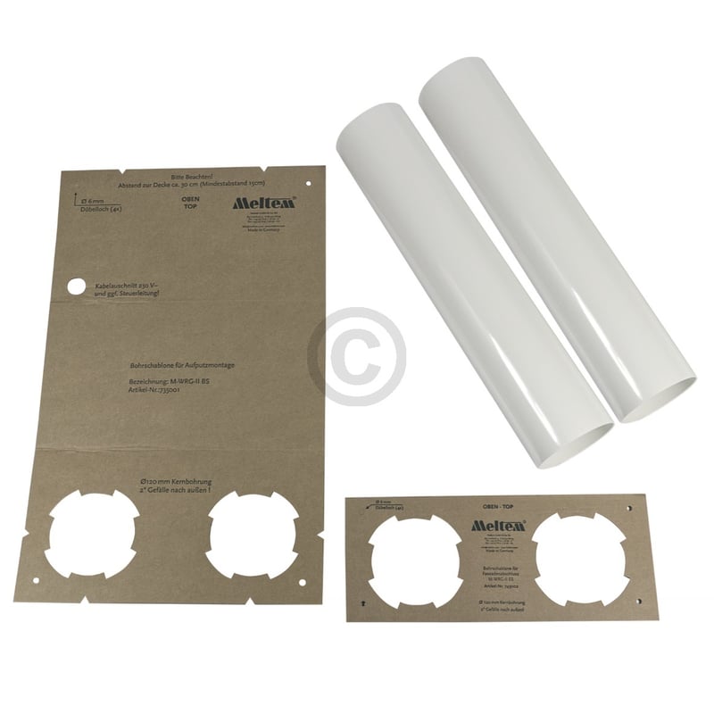 Montageset Aufputz Meltem 735002 M-WRG-II M/AP DN100 für Wohnraumlüfter MELTEM