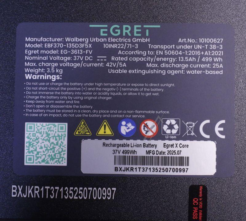Akku EG-3613-FV für E-Scooter Egret 10100627 Stromversorgung