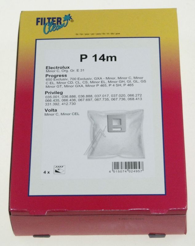 Staubsaugerbeutel für Staubsauger Filterclean FL1083K 4er Pack