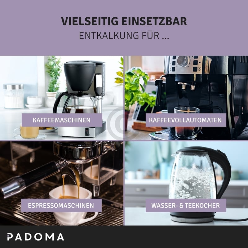 Flüssigentkalker PADOMA für Kaffeemaschine Wasserkocher 250ml 10096817 Padoma