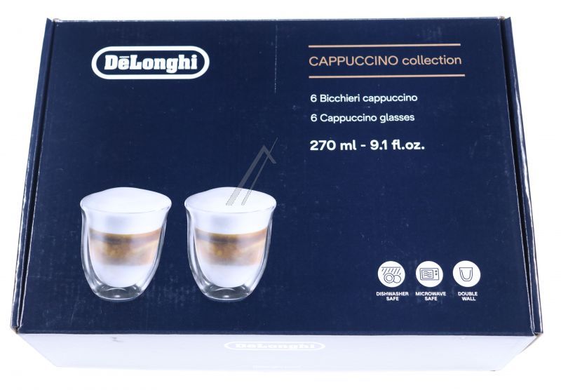 Cappuccino-Gläser DeLonghi 5513284441 6er-Set 270ml