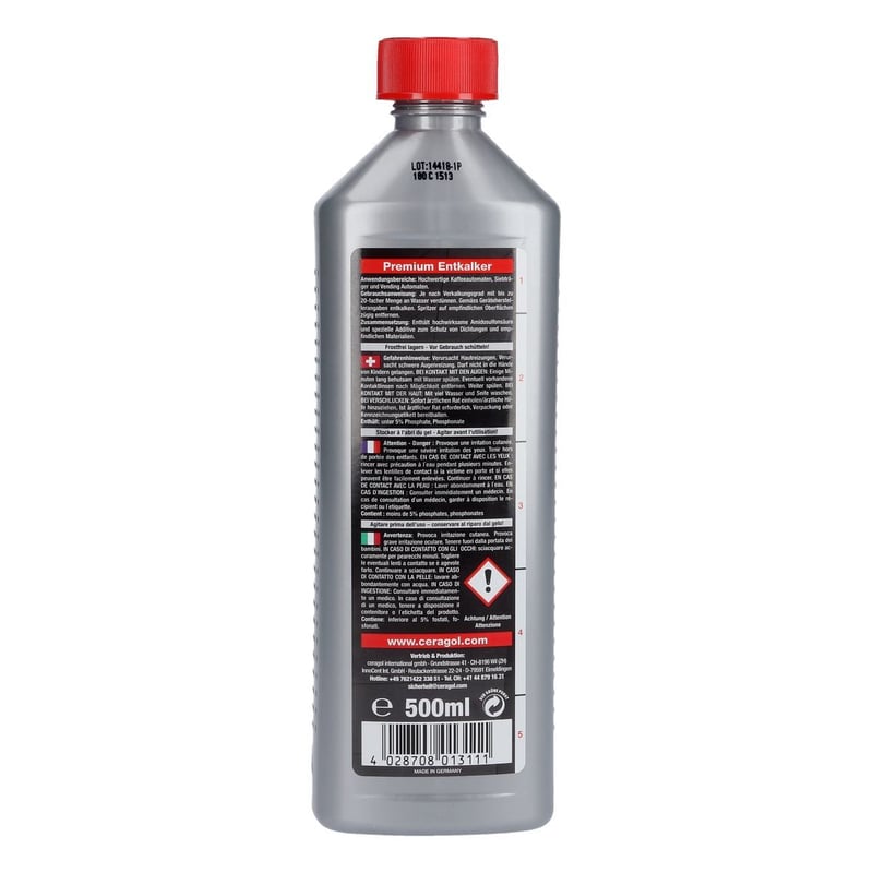 Entkalker Ceragol Ultra Premium A08013111 für Kaffeemaschine Wasserkocher Kanne 500ml