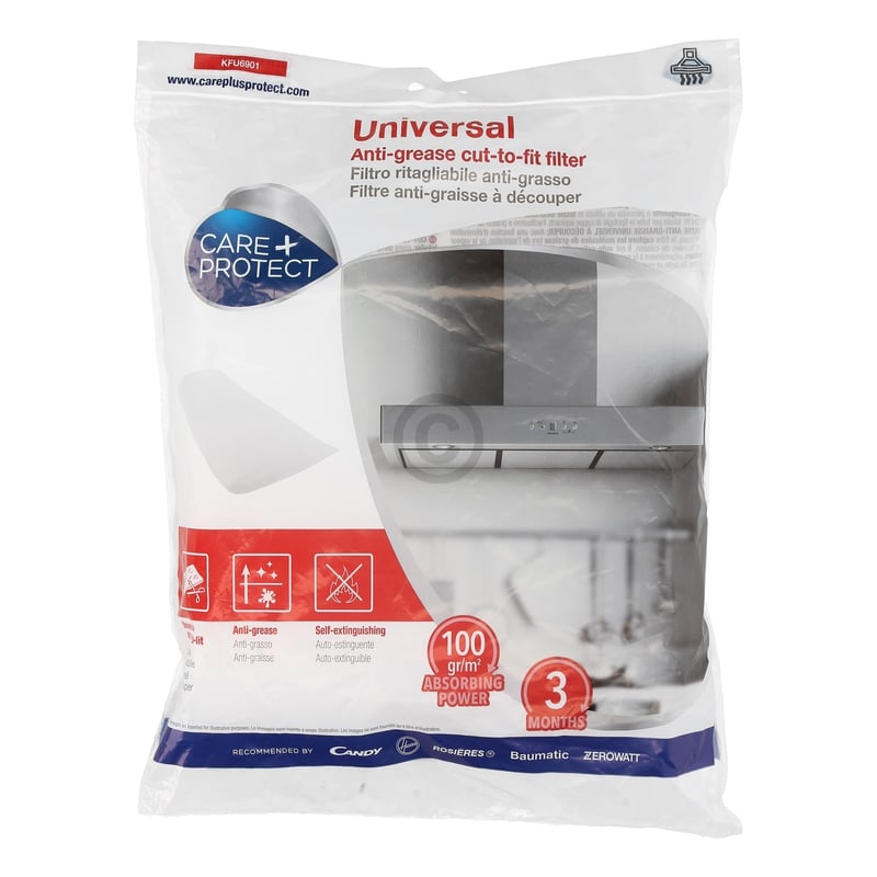 KFU6901 Fettfilter für Dunstabzugshaube Candy/Hoover 35602040 47x97cm, zuschneidbar