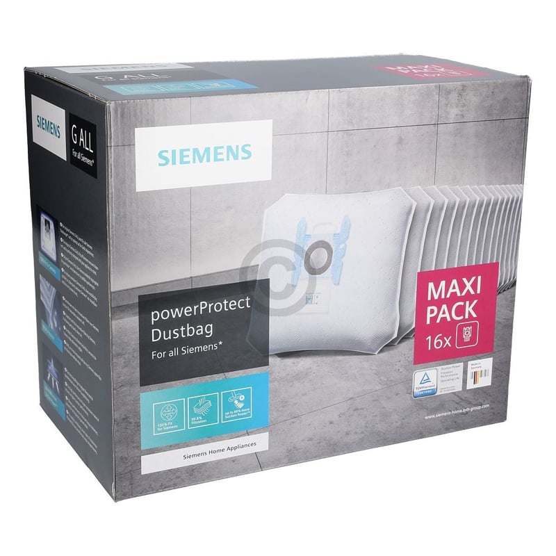 Filterbeutel original SIEMENS 17002855 Typ G ALL powerProtect VZ16GALL für Staubsauger 16Stk