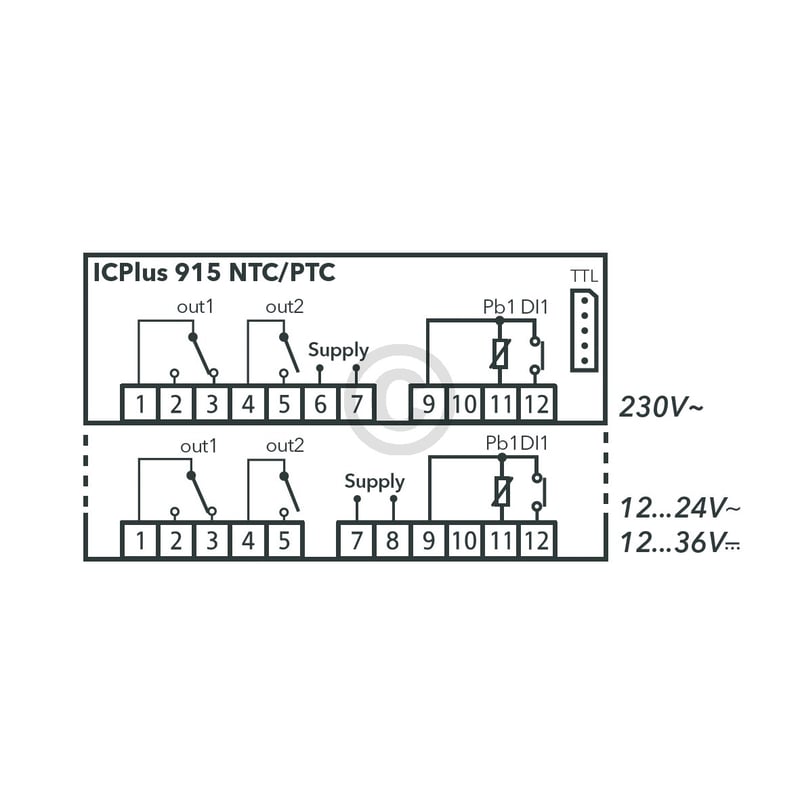 Temperaturregler ICPlus915 NTC-PTC 12/24V AC/DC