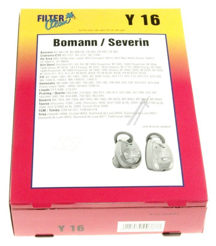 Y16 Staubsaugerbeutel Filterclean 000177K 5 Stück