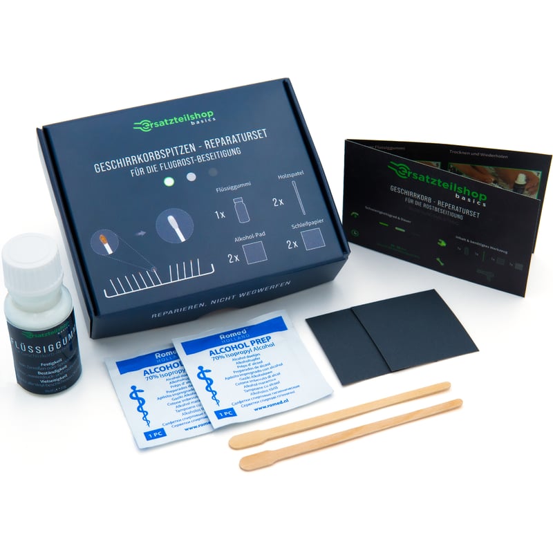 Geschirrkorb Reparatur Set [4-teilig] weiß - Anti Rost - schnelle & einfache Lösung - Spülmaschinenkorb stellenweise nachbeschichten 