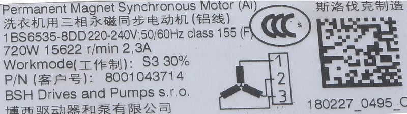 Motor für Waschmaschine Bosch 00145990 Antrieb, robust