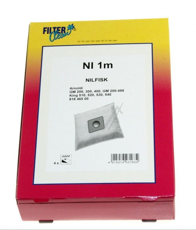 Mikrofilterbeutel für Staubsauger Filterclean FL0251K 4er Pack