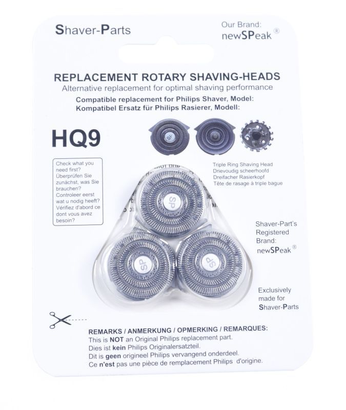 Scherkopf-Set für Philips Rasierer Newspeak 1234567890 3er-Pack