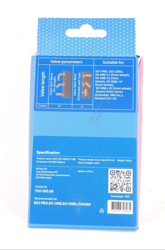 Verstärkter Innenschlauch extra stark 2mm gerades Ventil SoFlow 700.100.05 für E-Scooter Reifen