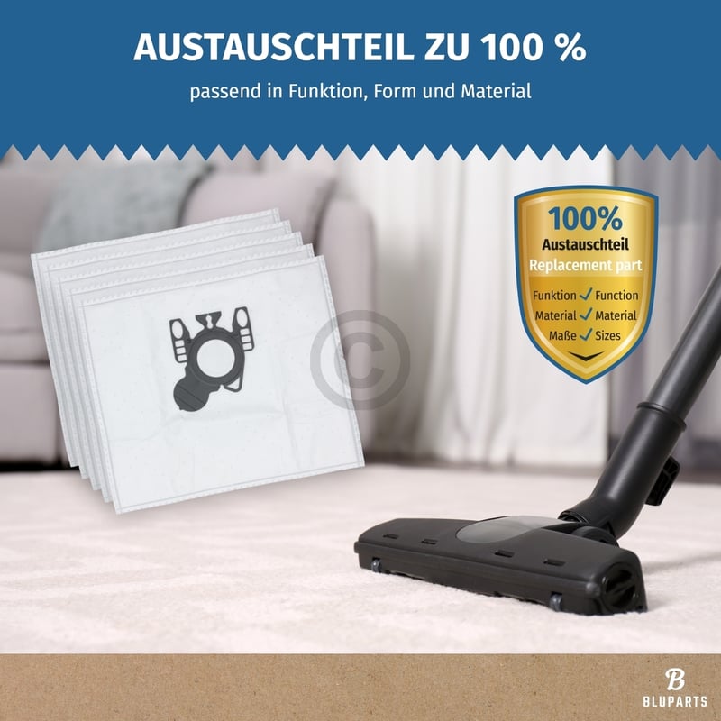 Filterbeutel passend für Miele 9917710 Typ FJM für Bodenstaubsauger 5Stk + Vorfilter
