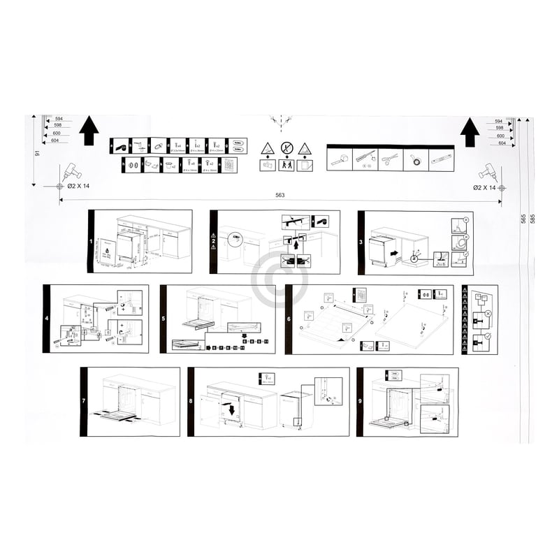 Beko Montagesatz für Geschirrspüler 1784430043 Einbauset