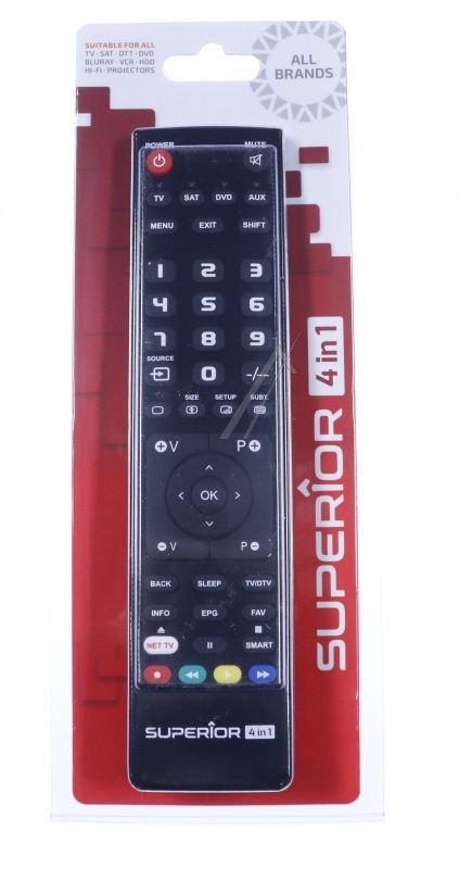 Slim Universal-Fernbedienung 4-in-1 für Waschmaschine Superior SUPTPB009 4 Ebenen Infrarot