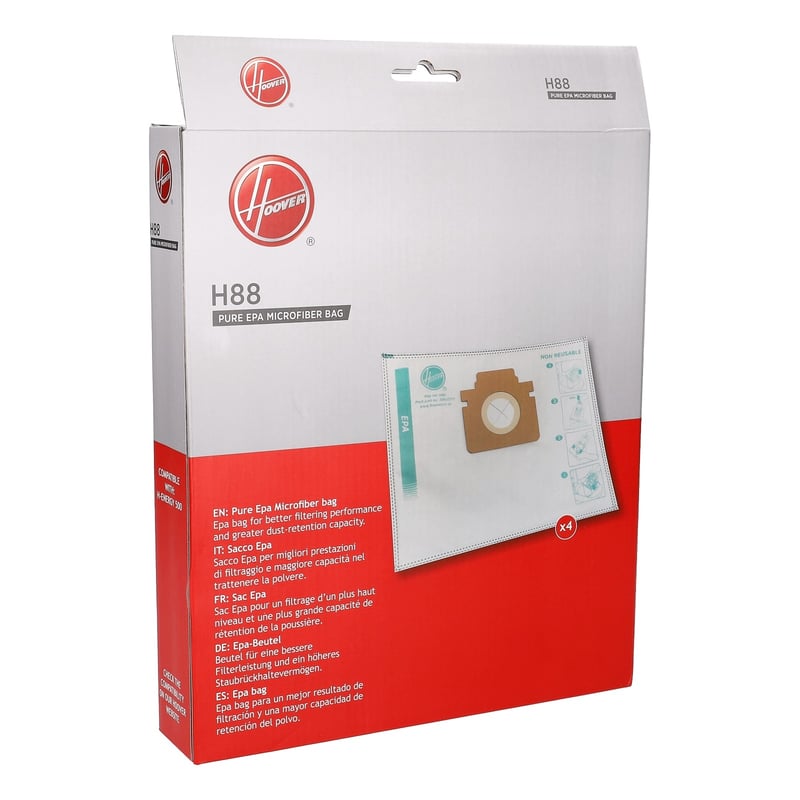 Hoover H88 Staubsaugerbeutel 35602717 für Staubsauger 4er-Pack Mikrofaser