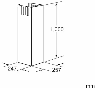 Kaminverlängerung für Dunstabzugshaube BSH-Gruppe 00704541 Teleskopverlängerung
