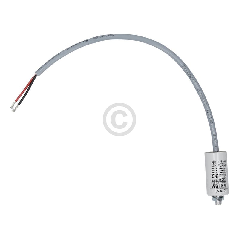 Kondensator 2µF 400V HYDRA MSB MKP 2/400/E2 UI mit Anschlusskabel Befestigungsschraube