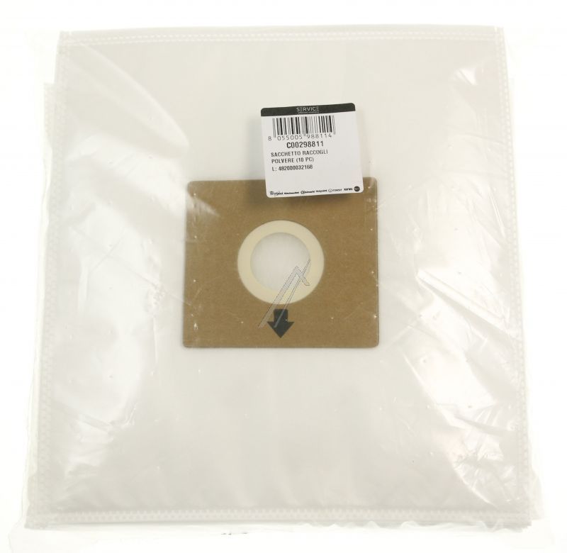 Staubbeutel für Staubsauger Whirlpool/Indesit C00298811 482000032168 10 Stück