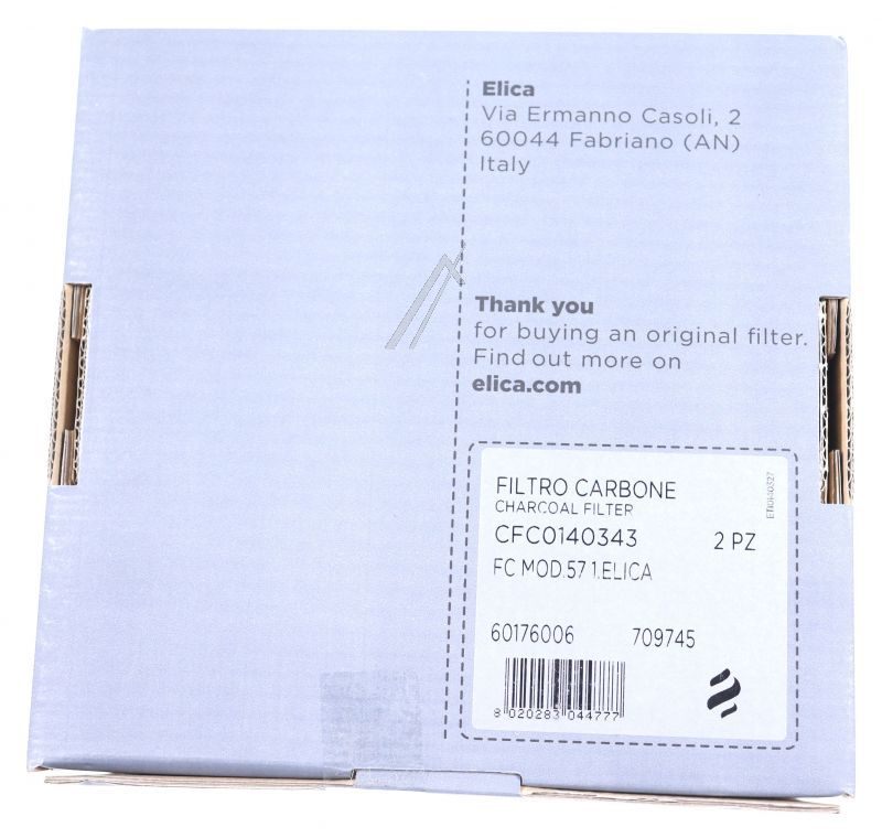 Aktivkohlefilter für Dunstabzugshaube Elica CFC0140343 2 Stück