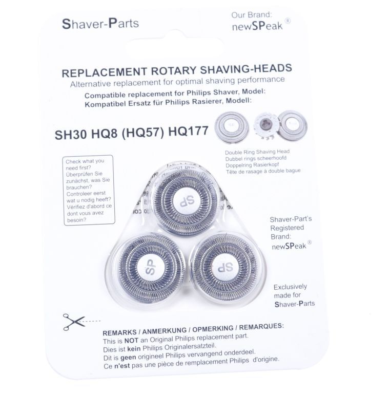Scherkopf-Set für Philips Rasierer HQ8/50 Newspeak 422203626411 3 Stück