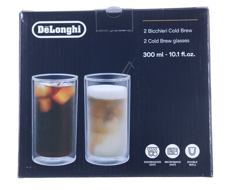 Cold Brew Gläser für DeLonghi Kaffeemaschine AS00004179 2er-Set, 300ml, doppelwandig