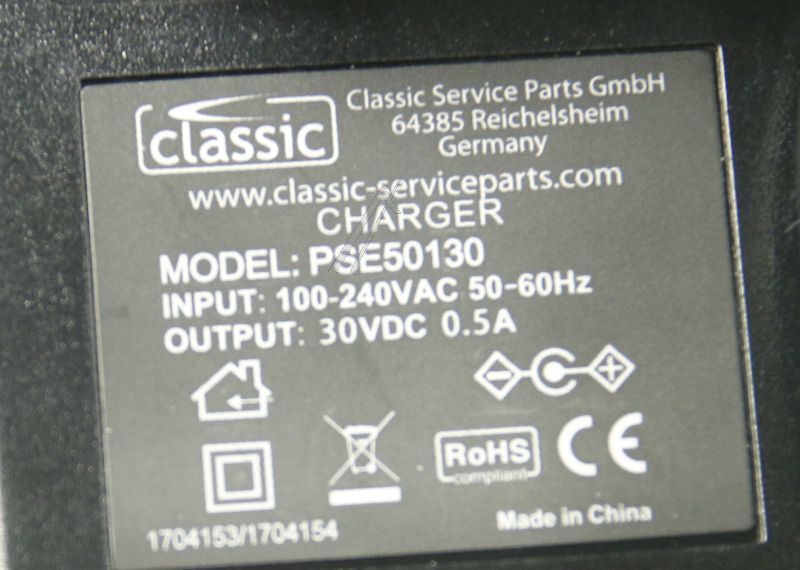 Netzteil für Staubsauger Classic PSE50130EU 30V-0,5A-15W