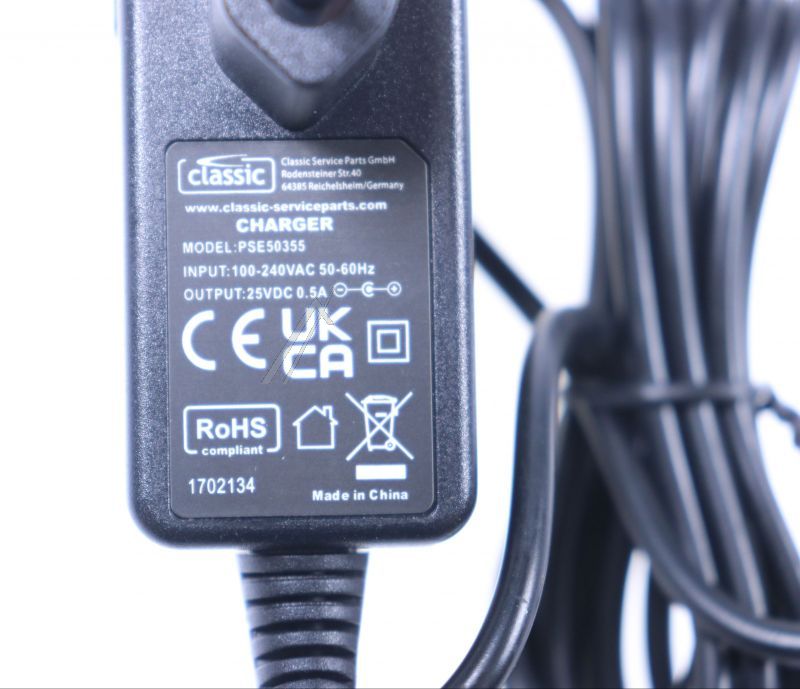 Netzadapter für Staubsauger Classic PSE50355EU 25V-0,5A