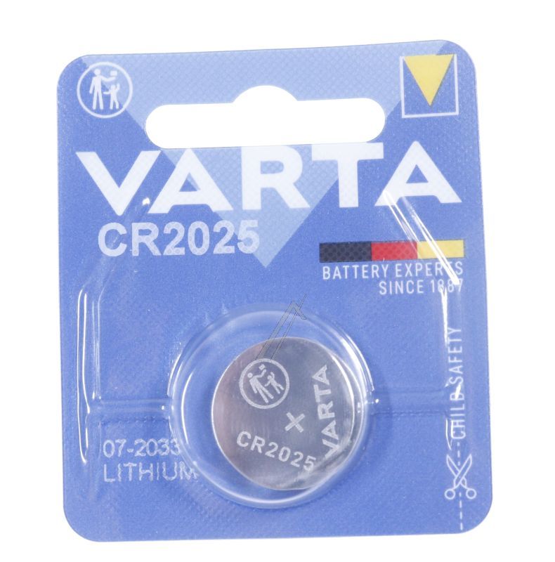 Varta CR2025 Lithium-Knopfzelle für Waschmaschine 6025101401 3V, 170mAh