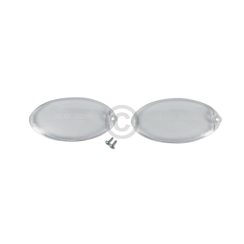 Lampenabdeckung Set ARISTON C00058249 oval für Dunstabzugshaube 2Stck