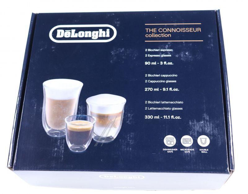 Thermogläser-Set für DeLonghi Kaffeemaschine 5513284451 Espresso, Cappuccino, Latte Macchiato