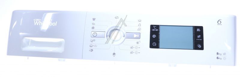 Blende mit Schubladengriff für Whirlpool Waschmaschine WWDC8614 weiß