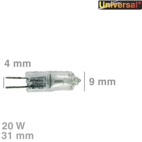 Halogenlampe G4 20W 12V 300°C  universal für Backofen Dunstabzugshaube Kühlschrank