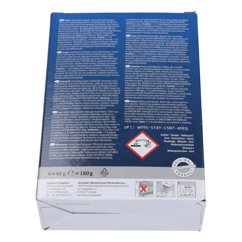 Maschinenreiniger Bosch 00312478 für Geschirrspüler 4 x 45 g