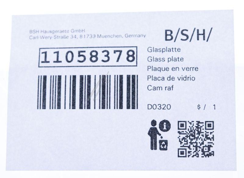 Glasplatte für Bosch Siemens Kühlschrank 11058378 Kühlschrankablage