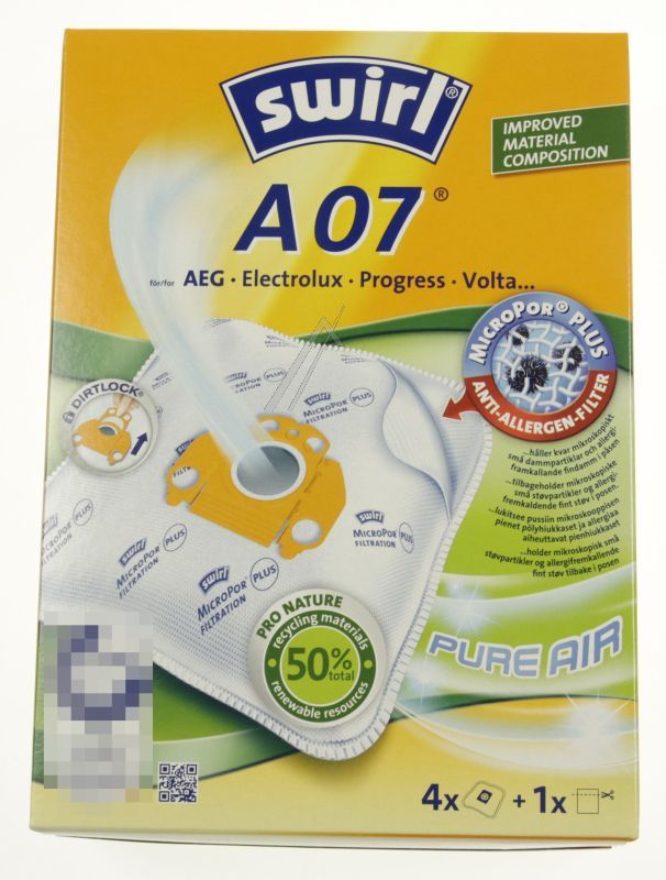 A07 Staubsaugerbeutel Melitta 6765935 4 Stück, AirSpace Green Line