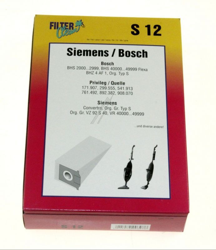 S12-Beutel für FilterClean Staubsauger 000229K 7er-Pack
