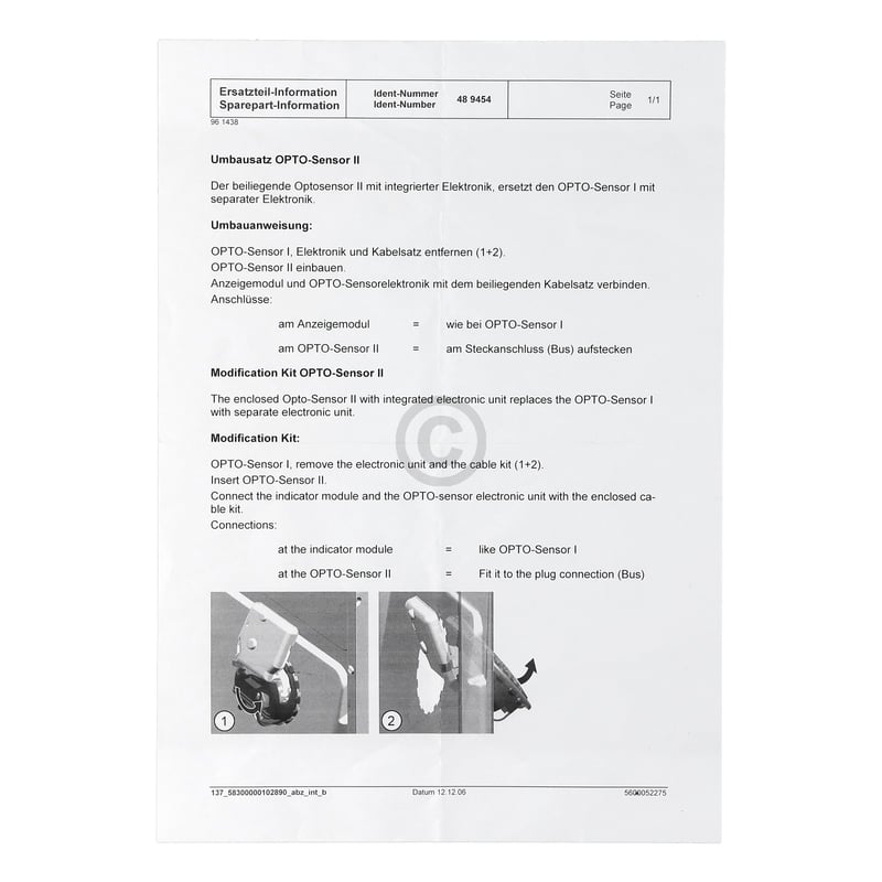 Sensor Optosensor -autom. Haerteeinstellung 00489454