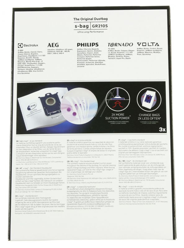 GR210S s-bag® Ultra Long Performance Staubsaugerbeutel (9001684779)