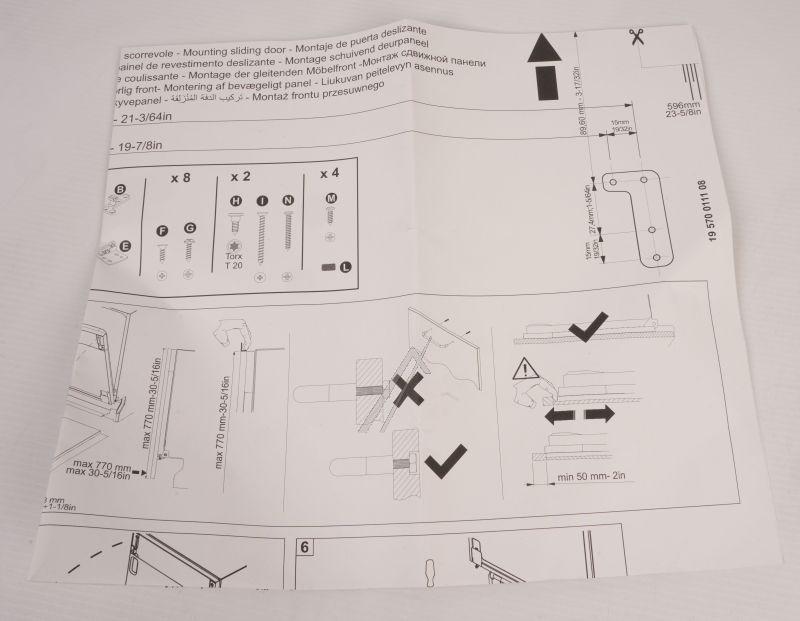 Türbefestigungsschablone für Smeg Geschirrspüler 715040200 Montagehilfe