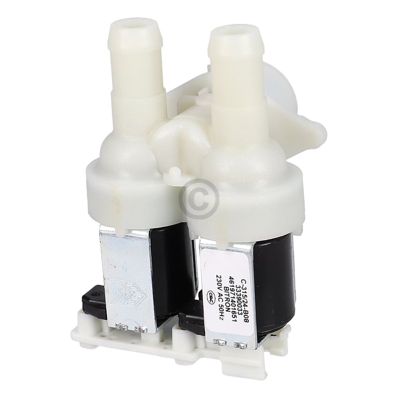 Magnetventil wie Whirlpool 481227128558 2-fach 90° 14,0mmØ für Waschmaschine