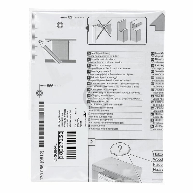 Montageanleitung Bosch 18027153 für Geschirrspüler Bosch