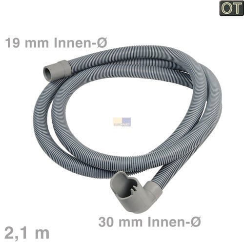 Ablaufschlauch Whirlpool 481990501194 30/19mmØ 2,1m für Geschirrspüler