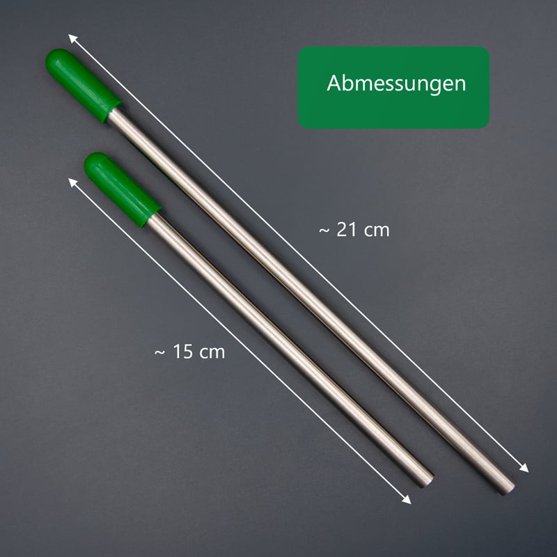 Edelstahl Glashalter für Geschirrspüler mit grünen Kappen - Set Sektfreunde