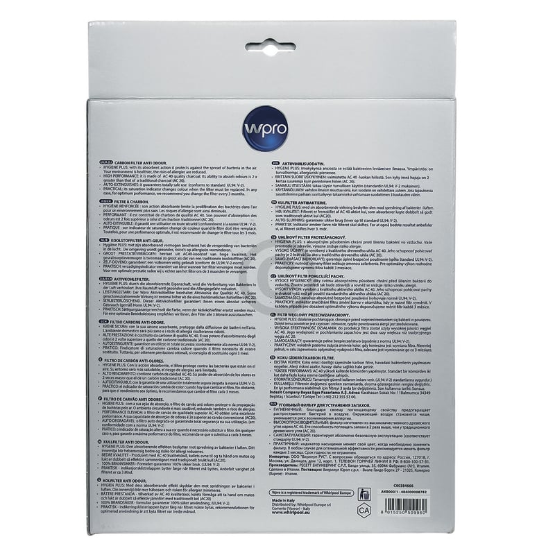 Kohlefilter Set Type58 Whirlpool 484000008782  AKB000/1 Wpro 142mmØ für Dunstabzugshaube 2Stk