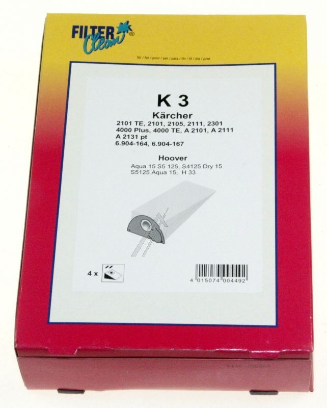 K3 Beutel für Staubsauger Filterclean 000275K 4 Stück
