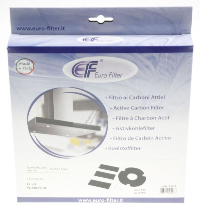 Aktivkohlefilter für Dunstabzugshaube Bauknecht 481249028008 4-teilig AMC982