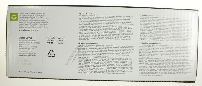 Tonerkartusche Schwarz 2K für Staubsauger Hewlett-Packard Q2612A Hochleistungs-Toner