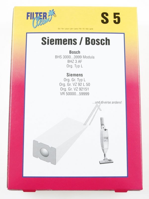 S5 Beutel für Staubsauger Filterclean 000045K 8 Stück + 1 Motorfilter