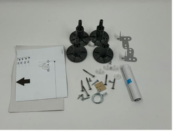 Montagematerial mit Bohrschablone für Beko Geschirrspüler C00907232 Befestigung