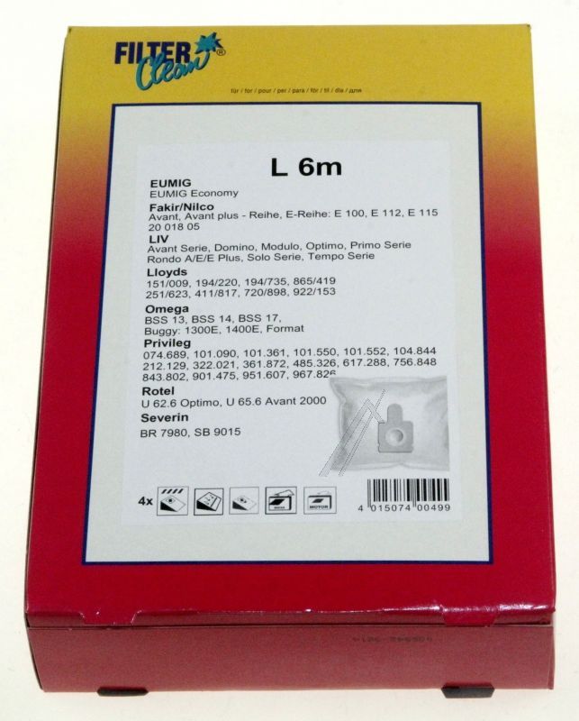 Staubbeutel für Staubsauger Filterclean FL0012K 4+2er Pack